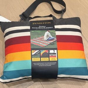 Pendleton Striped Packable Blanket with Multicolor Design